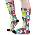 Cute Boston Terrier Faces Print Long Socks