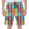 Cute Boston Terrier Faces Print Men's Beach Shorts