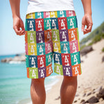 Cute Boston Terrier Faces Print Men's Cargo Shorts