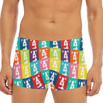Cute Boston Terrier Faces Print Men's Short Boxer Briefs
