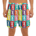 Cute Boston Terrier Faces Print Men's Split Running Shorts