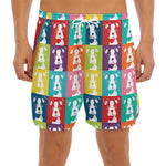 Cute Boston Terrier Faces Print Men's Split Running Shorts