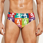 Cute Boston Terrier Faces Print Men's Swim Briefs