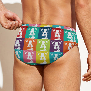 Cute Boston Terrier Faces Print Men's Swim Briefs