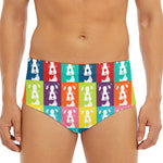 Cute Boston Terrier Faces Print Men's Triangle Swim Briefs
