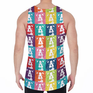 Cute Boston Terrier Faces Print Men's Velvet Tank Top