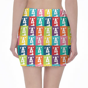 Cute Boston Terrier Faces Print Pencil Mini Skirt