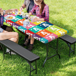Cute Boston Terrier Faces Print Picnic Table Cover