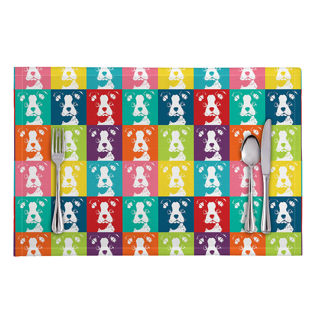 Cute Boston Terrier Faces Print Placemat
