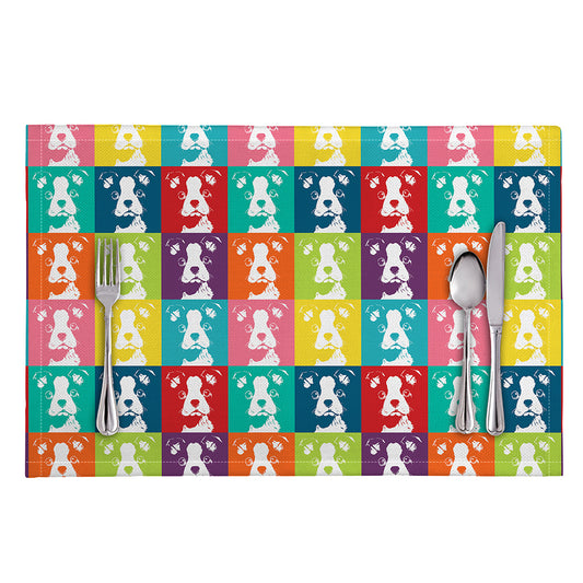 Cute Boston Terrier Faces Print Placemat