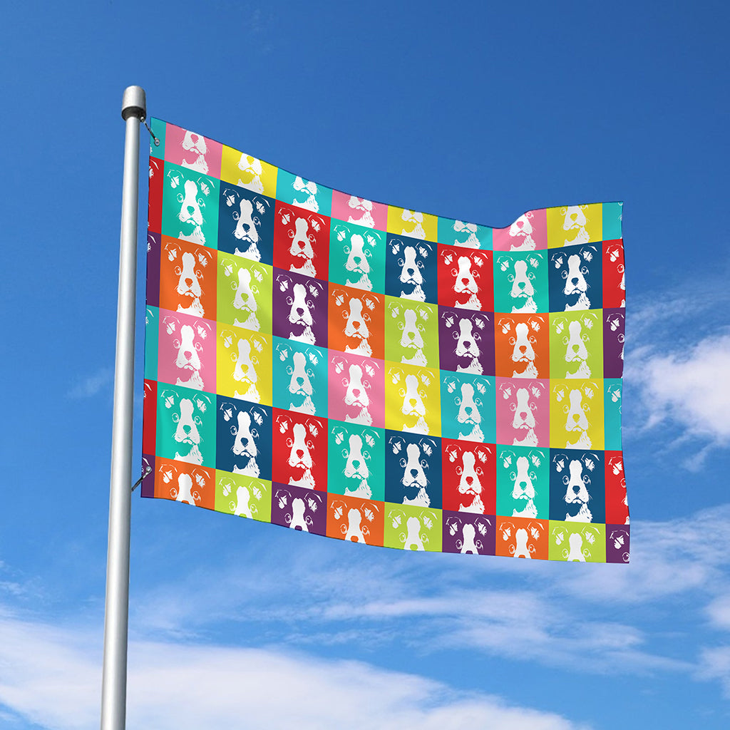 Cute Boston Terrier Faces Print Polyester Flag