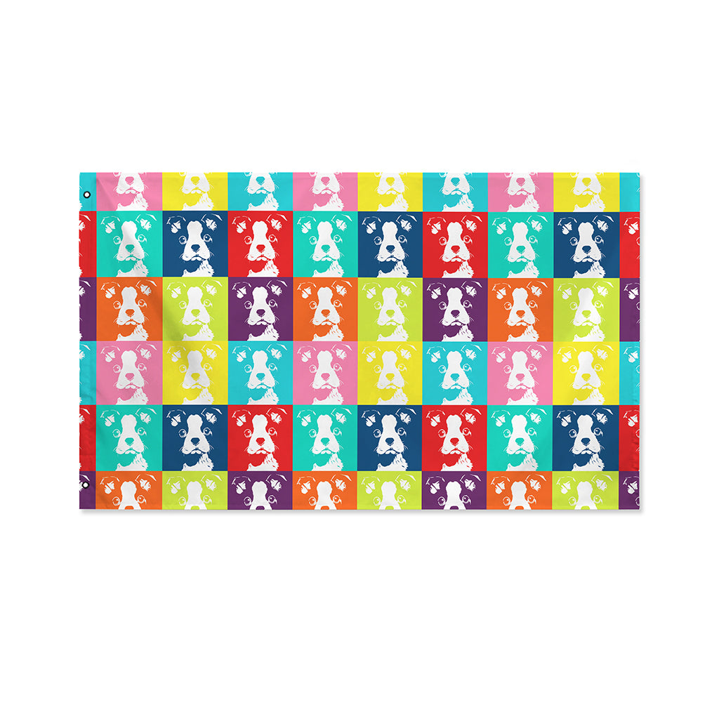 Cute Boston Terrier Faces Print Polyester Flag