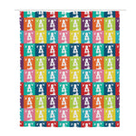 Cute Boston Terrier Faces Print Polyester Shower Curtain