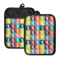 Cute Boston Terrier Faces Print Pot Holders With Pocket