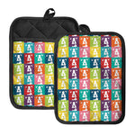 Cute Boston Terrier Faces Print Pot Holders With Pocket