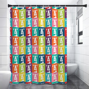 Cute Boston Terrier Faces Print Premium Shower Curtain