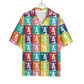 Cute Boston Terrier Faces Print Rayon Hawaiian Shirt