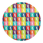 Cute Boston Terrier Faces Print Round Blanket