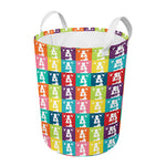 Cute Boston Terrier Faces Print Round Laundry Basket