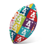 Cute Boston Terrier Faces Print Rugby Ball