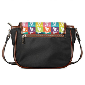 Cute Boston Terrier Faces Print Saddle Bag