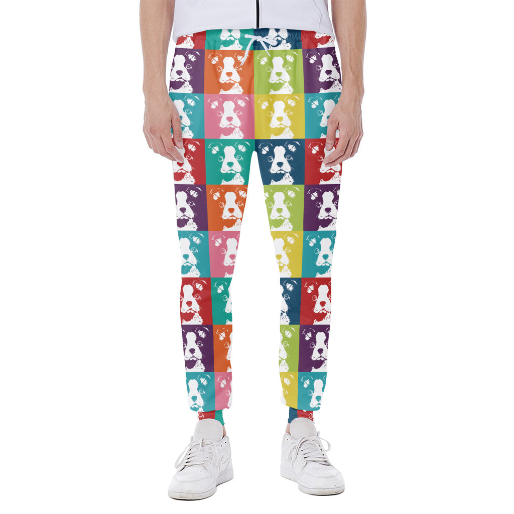 Cute Boston Terrier Faces Print Scuba Joggers