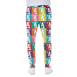 Cute Boston Terrier Faces Print Scuba Joggers