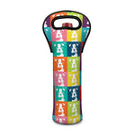 Cute Boston Terrier Faces Print Single Neoprene Wine Tote