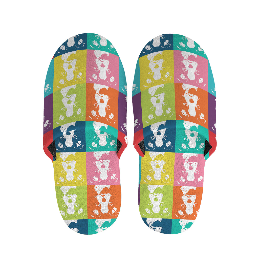 Cute Boston Terrier Faces Print Slippers