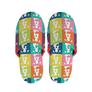 Cute Boston Terrier Faces Print Slippers