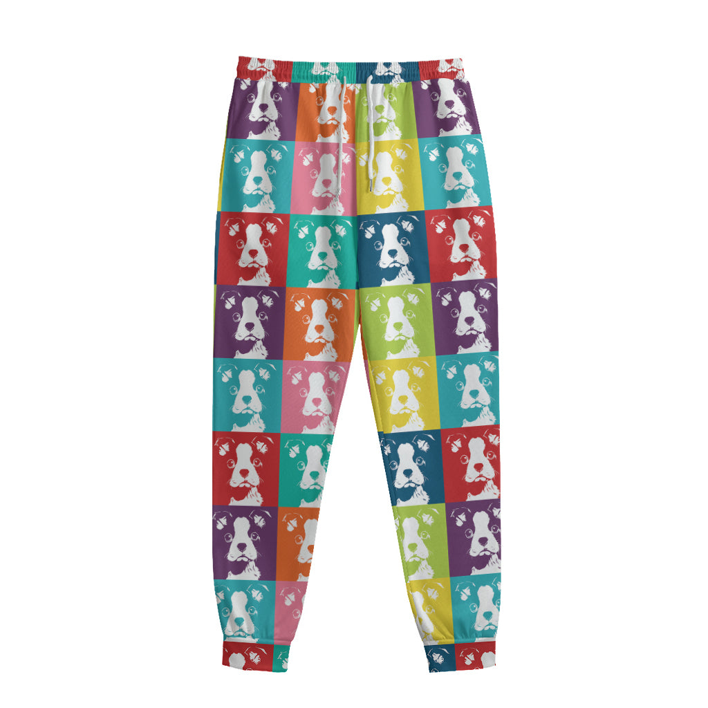 Cute Boston Terrier Faces Print Sweatpants