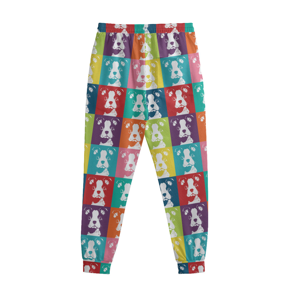 Cute Boston Terrier Faces Print Sweatpants