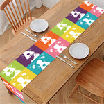 Cute Boston Terrier Faces Print Table Runner