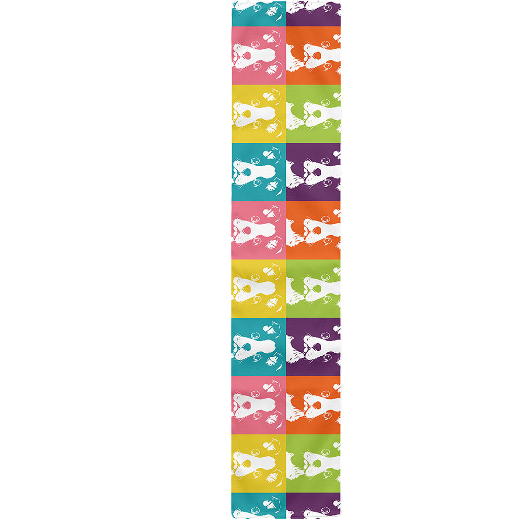 Cute Boston Terrier Faces Print Table Runner