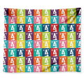 Cute Boston Terrier Faces Print Tapestry