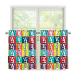 Cute Boston Terrier Faces Print Tier Curtains