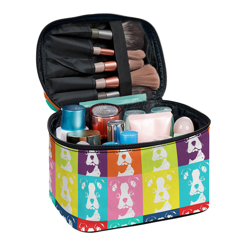 Cute Boston Terrier Faces Print Travel Makeup Bag