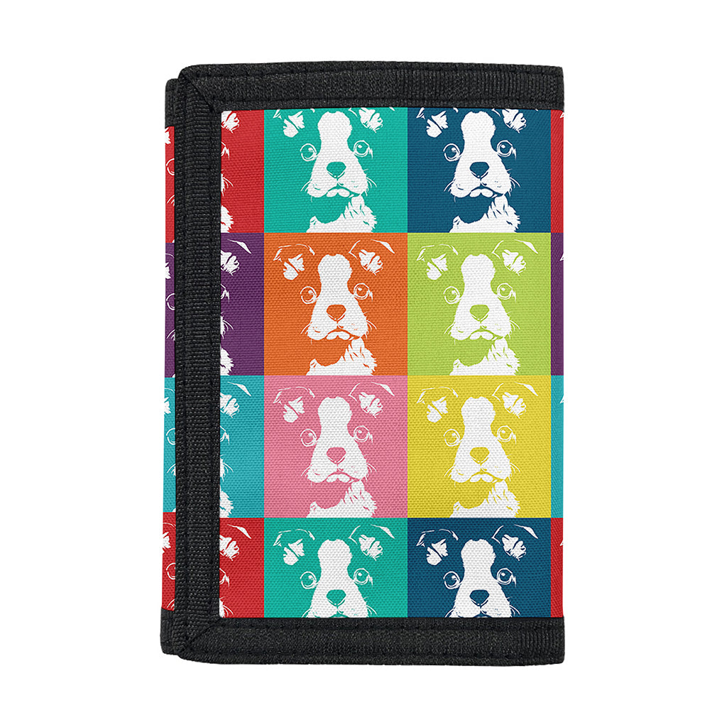 Cute Boston Terrier Faces Print Trifold Wallet