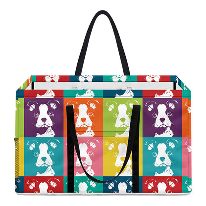 Cute Boston Terrier Faces Print Utility Tote Bag
