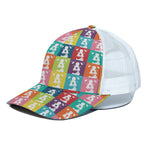 Cute Boston Terrier Faces Print White Mesh Trucker Cap