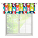 Cute Boston Terrier Faces Print Window Valance