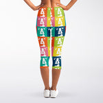 Cute Boston Terrier Faces Print Women's Capri Leggings