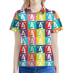 Cute Boston Terrier Faces Print Women's Polo Shirt
