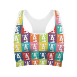 Cute Boston Terrier Faces Print Women's Sports Bra