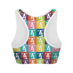 Cute Boston Terrier Faces Print Women's Sports Bra