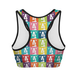 Cute Boston Terrier Faces Print Women's Sports Bra