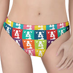 Cute Boston Terrier Faces Print Women's Thong