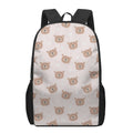 Cute Brown Bear Pattern Print 17 Inch Backpack