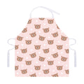 Cute Brown Bear Pattern Print Adjustable Apron