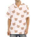 Cute Brown Bear Pattern Print Aloha Shirt